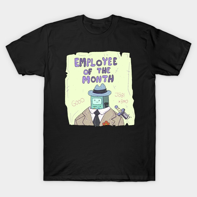 Adventure Time - BMO Employee of the Month T-Shirt by surfinggiraffecomics